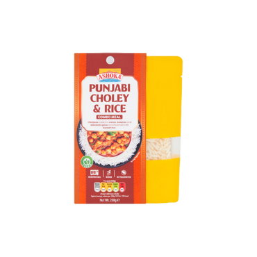 Ashoka Punjabi Choley & Rice 250g – Instant Indian Meal with Chickpeas and Rice – IndianGroceryUK